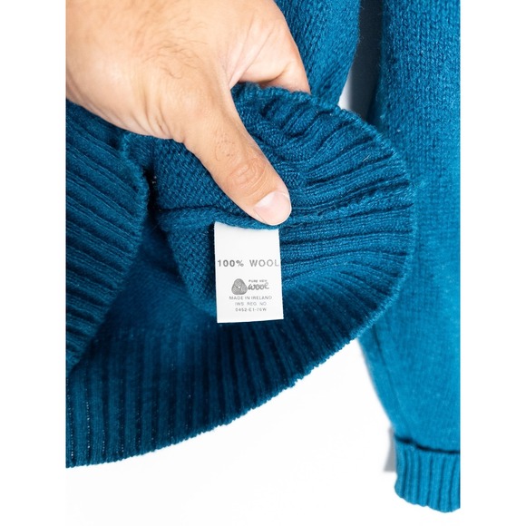 VTG LL Bean Sweater Mens XL Blue Knit Wool Ireland Pullover Fisherman Granpa - Picture 9 of 9